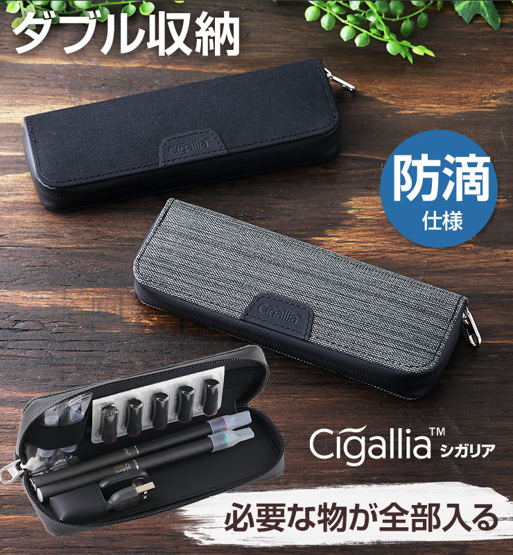 プラス ケースプラス アクセサリー カートリッジ 2本 収納 コンパクト plus プラス 専用ケース バッテリー 2本収納 ポーチ スリム おすすめ ブルームテック cigallia シガリア 電子タバコ