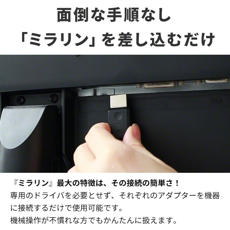 ワイヤレスミラーリングアダプター ミラリン Type-C