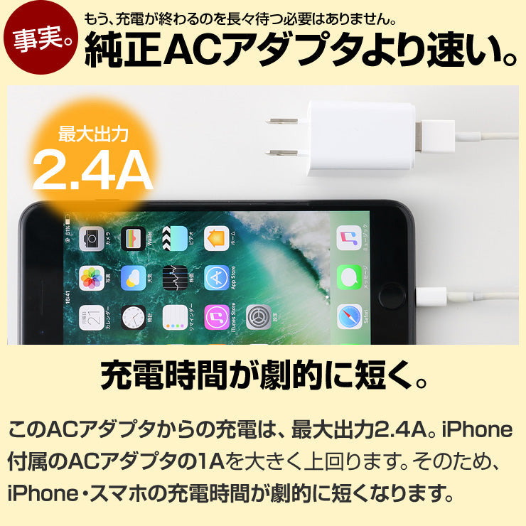 INOVA イノバ USB ACアダプター 2ポート 急速充電 2.4A