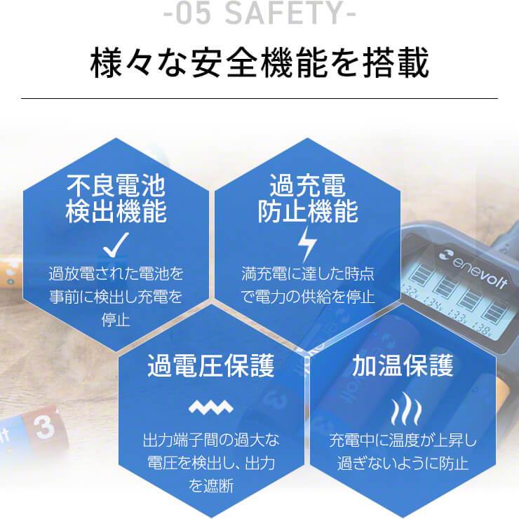 enevolt エネボルト LCD付 USB充電器 単3 単4 4本用