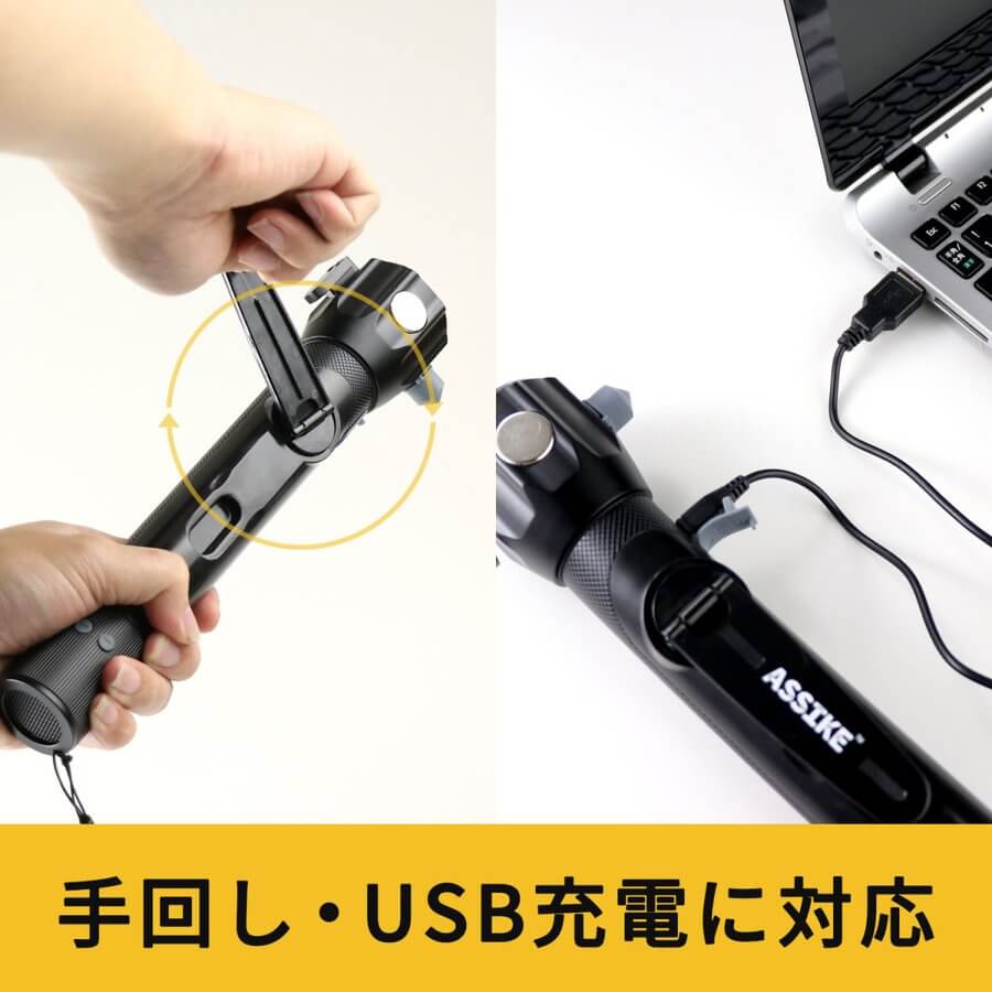 ASSIKE アズシーク ダイナモラジオライト ブラック