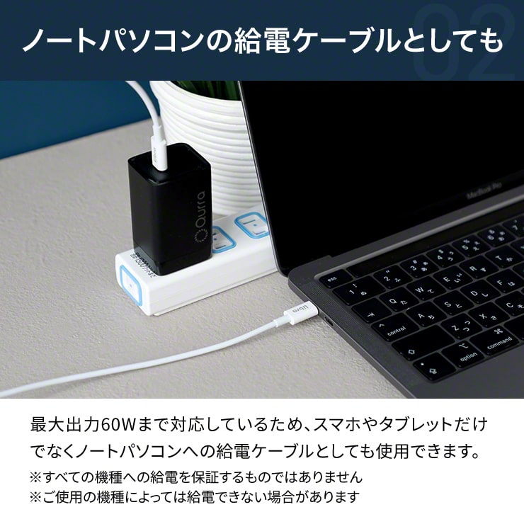 PD対応 TypeC to C 急速充電ケーブル 50cm/1m/2m