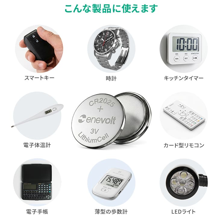 【予約販売中】enevolt エネボルト リチウムコイン電池 CR2025形 2個セット