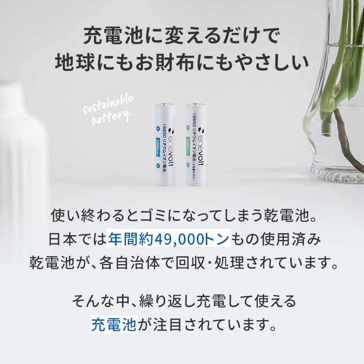 【予約販売中】enevolt エネボルト 18650リチウムイオン電池