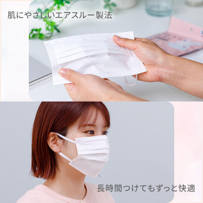 ふわふわうさちゃんマスク 7枚入 普通サイズ ホワイト 使い捨てマスク 不織布 柔らかタイプ