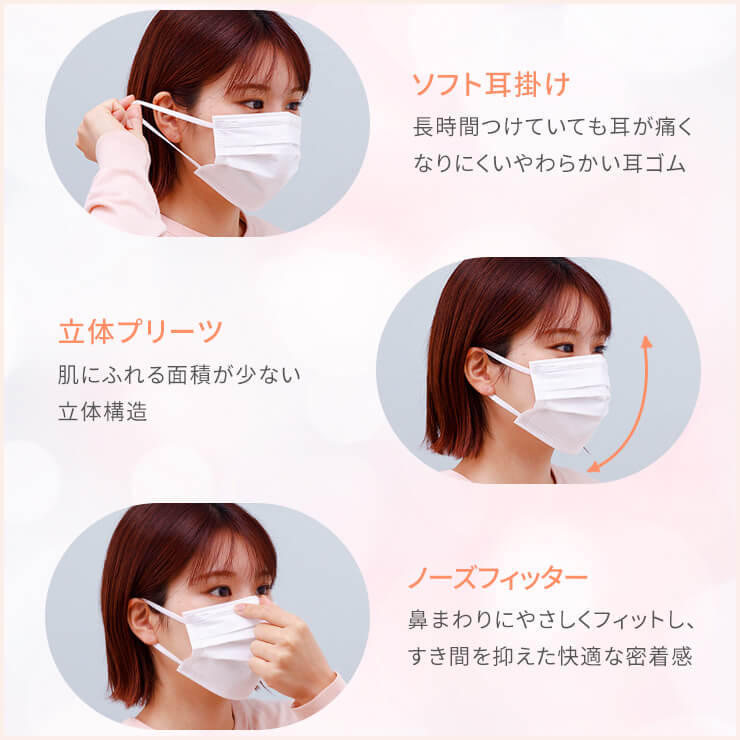 ふわふわうさちゃんマスク 7枚入 普通サイズ ホワイト 使い捨てマスク 不織布 柔らかタイプ