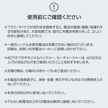 enevolt エネボルト USB充電器 単3形 単4形 充電池に対応