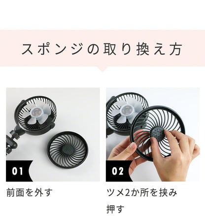 Qurra クルラ 三脚 くねくね 扇風機 FlexO専用アロマスポンジ 4個セット