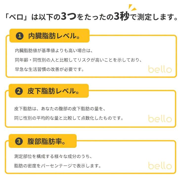 BELLO 体脂肪スキャナー ベロ 体脂肪計 スマホ連動 アプリ 健康管理