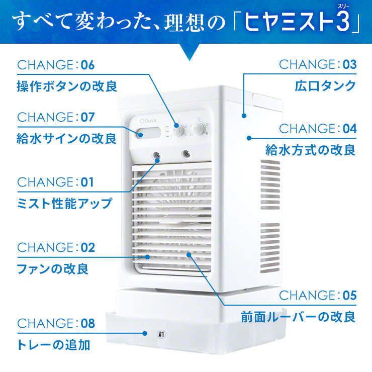 Qurra クルラ 冷風機 冷風扇 ヒヤミスト3（スリー） 冷風扇風機 涼しい 