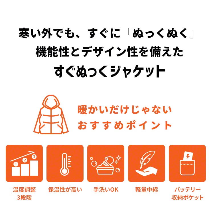 電熱ジャケット すぐぬっく ジャケット