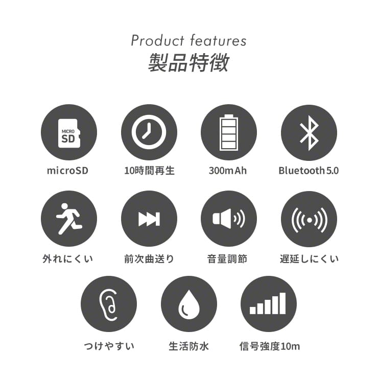 Bluetooth 5.0 軽量 ワイヤレスヘッドホン MP3プレーヤー機能付き – スリーアールプラザ